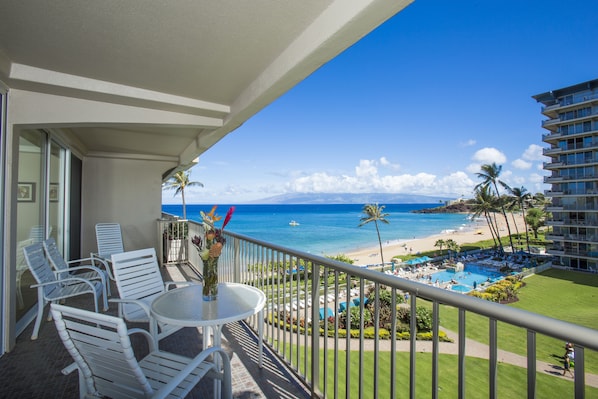 view of Black Rock from the lanai