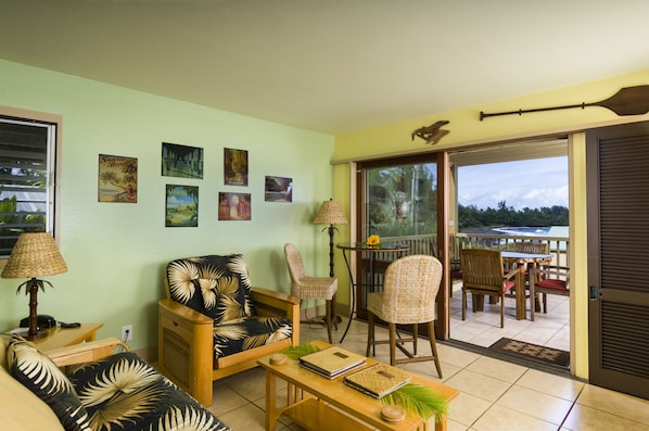 Living room and covered lanai