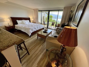 Bedroom and living room area with an amazing view