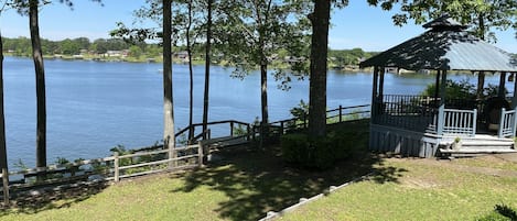 Waterfront view looking east of back porch