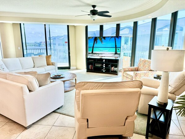 Where ever you sit, you have great lines of sight of the TV!