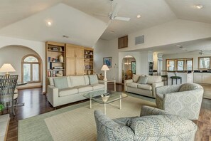 Top-Level Living Room with Deck Access