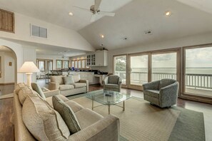 Top-Level Living Room with Deck Access