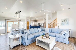 Top-Level Living Room with Deck Access