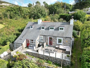 The cottage, in a beautiful secluded spot on the side of the mountain