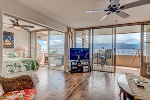Master bedroom located off the main living area with it's own lanai