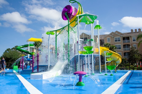 Free water park in our resort!  Our condo's a one minute walk from the waterpar