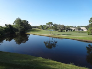 View from dining & living rooms & master of lake & golf course.