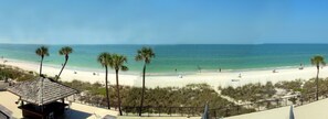 Panorama of beach front taken from our balcony