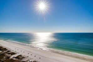 Emerald waters and white sand beach