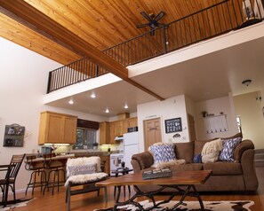 Living room, kitchen & loft