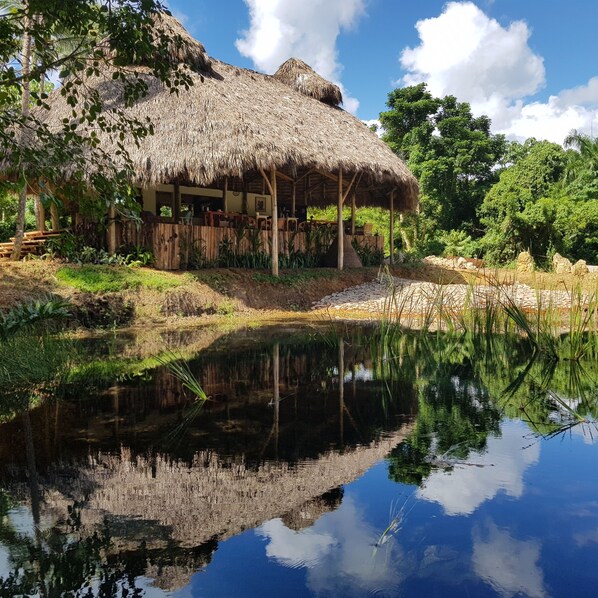 Kitchen and dining area overlooking the river