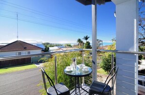 North Facing Balcony off the lounge room with water views