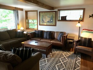 View of the living room from the kitchen