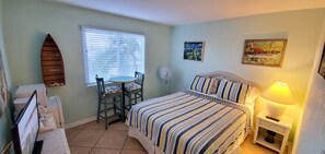 Standard sized bedroom, perfect for two guests. 