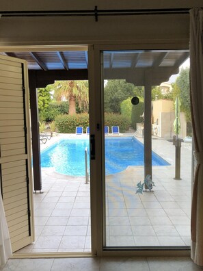 View from Kitchen to pool area