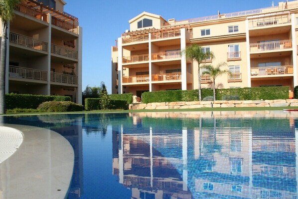 View of the Apartment from the Pool & Gardens