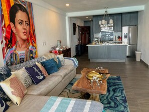 Open concept living room and kitchen 