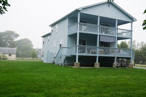 Side view of house and back yard