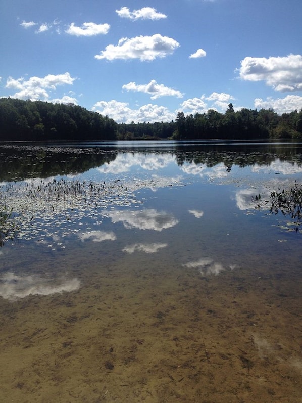 Clean, private no wake spring fed lake. Ideal for fishing, floating and relaxing