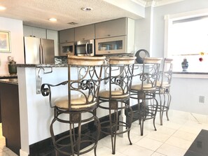 Comfortable bar stools.
