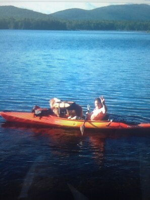 Kayaking at the lake.