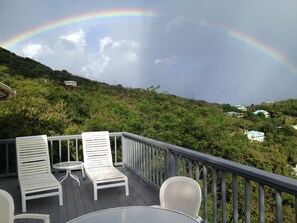 Showers are rare and usually brief, but when it does rain -- rainbows!