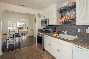 Chefs kitchen to prepare a gourmet meal with an open floor plan.