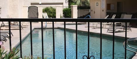 Guest Pool and hot tub, attached eating area and restrooms.