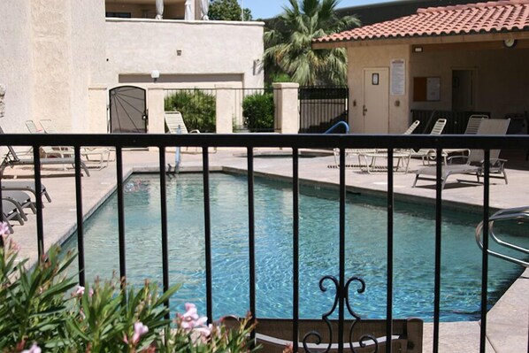 Guest Pool and hot tub, attached eating area and restrooms. 