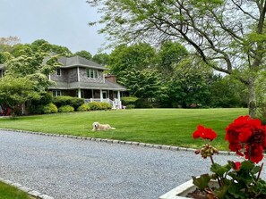 Large front yard and fenced in back yard.