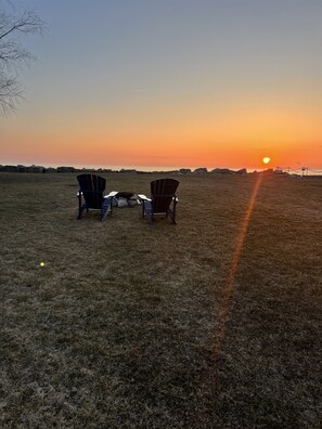 The most perfect sunsets beside the lake and firepit 