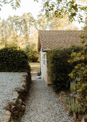 The cottage is just down a short path from parking
