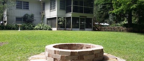 Yard with firepit