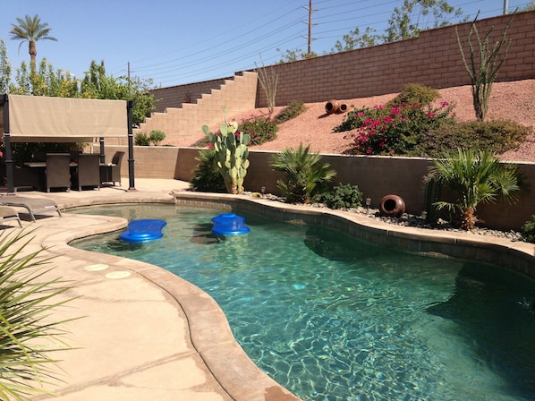 Private salt water pool and spa