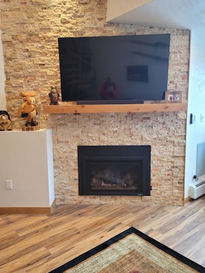 Fireplace & 65" Smart TV