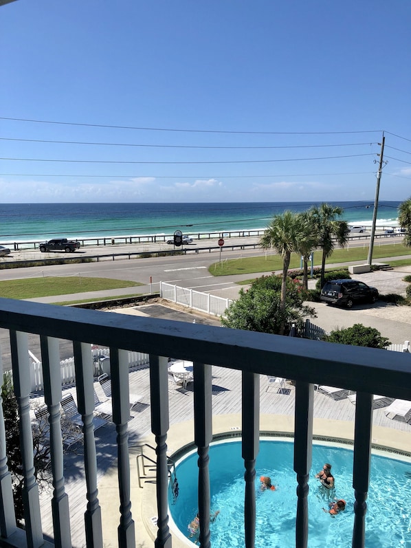 A SPECTACULAR view of the Gulf of Mexico from the balcony.
