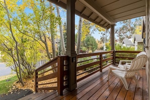 Relax on the covered front deck