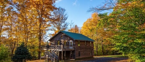 The Garagemahal in early October. Roam the trails nearby at road's end.