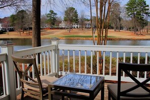 Private Master Bedroom Deck Overlooking the Lake and 9th Green