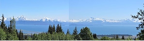 view of Kachemak Bay and mountains from the home