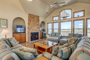 Top-Level Living Room with Deck Access