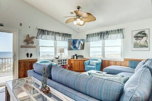 Top-Level Living Room with Deck Access