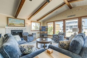 Top-Level Living Room with Deck Access