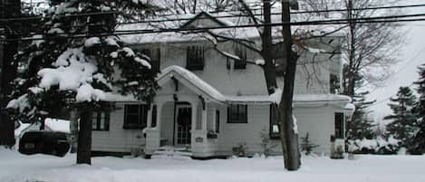 Outside view of house in winter