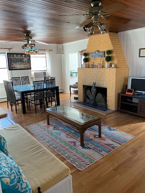 Lower level living and dining room
