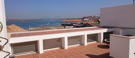 From the terrace, overlooking Portugal and the bridge in the far distance. 
