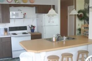 Kitchen with seating at island