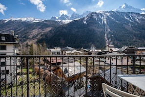 Beautiful view of the Aiguille du Midi from the balcony