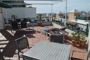 Huge terrace with great view!. Facing west and south. Enjoy sun or shadow! Relax